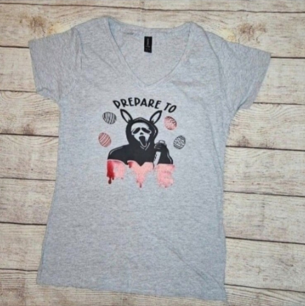 Scream Ghost face horror Easter prepare to dye Slim Fit graphic tee shirt